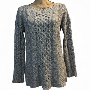Madewell Women's Gray Twisted Cable Knit Sweater. Size small. EC